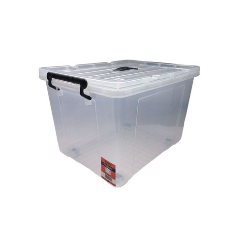 Milano Clear Plastic Box 48L (Rug05) With Wheels 53.5×39×35Cm
