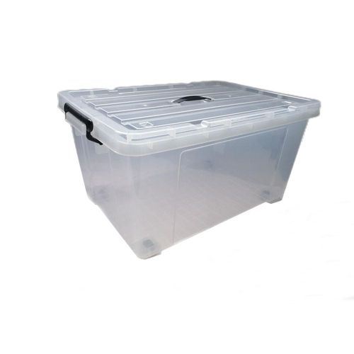 Milano Clear Plastic Box 65L (Rug06) With Wheels 66×45×33.5Cm
