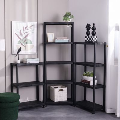 Milano 4 Tier Plastic Shelf (Tt1033Ca-60X30X130) 25Kgx4 Black