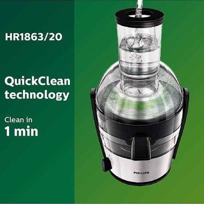 Juicer 2 L 800 W HR1863/05 Silver/Black/Clear