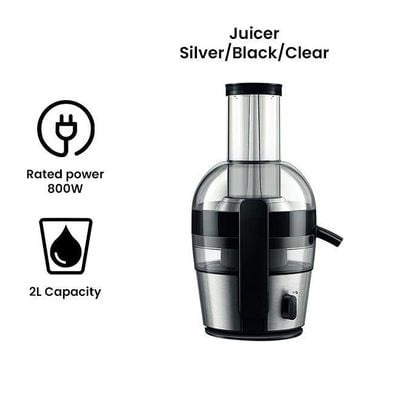Juicer 2 L 800 W HR1863/05 Silver/Black/Clear