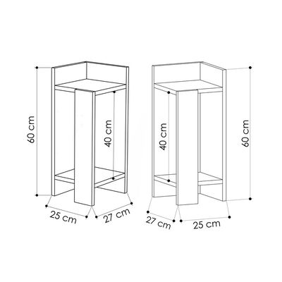 Mourah Elos Nightstand Set - Light Mocha - 2 Years Warranty