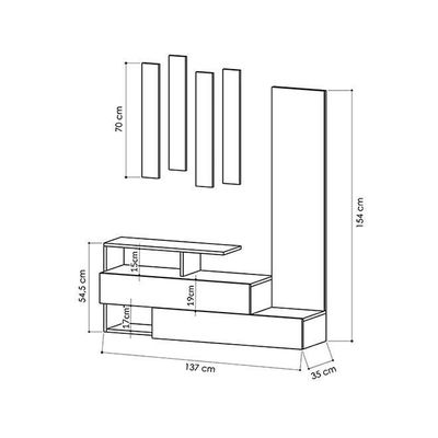 Mourah Ramda Hall Stand & Shoe Cabinet - 8 Pairs - Dark Coffee/Light Mocha - 2 Years Warranty