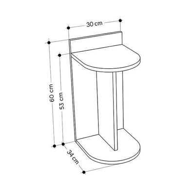 Dom Side Table - White/Oak  - 2 Years Warranty