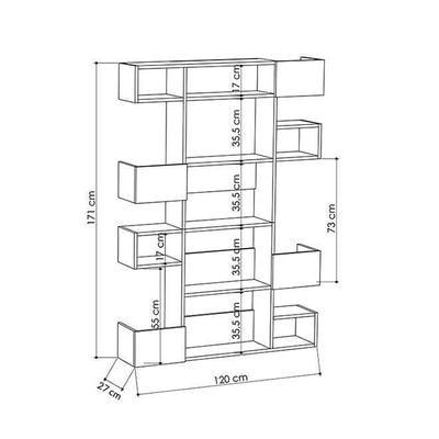 Mourah Niho Bookcase - White/Ancient White - 2 Years Warranty