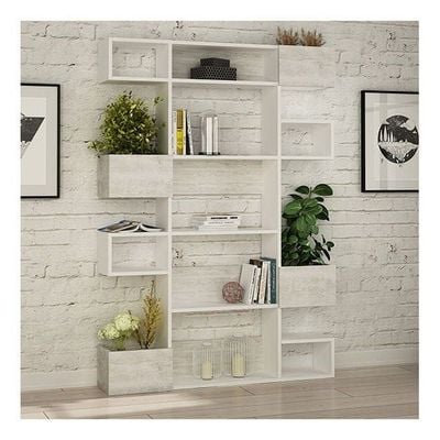 Mourah Niho Bookcase - White/Ancient White - 2 Years Warranty