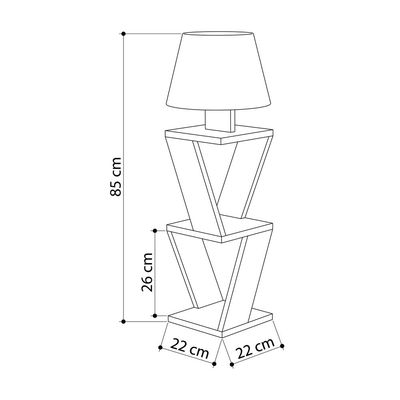 Mourah Kozena Side Floor Lamp - White/Brown  -2 Years Warranty