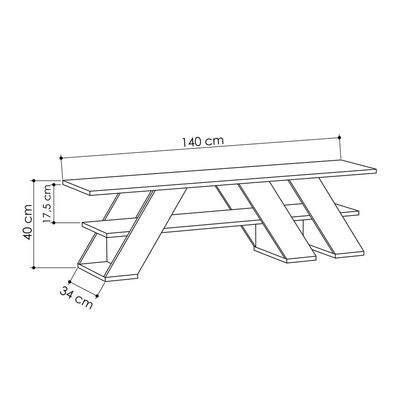 Mourah Fella Tv Stand Up To 55 Inches With Storage - Oak - 2 Years Warranty