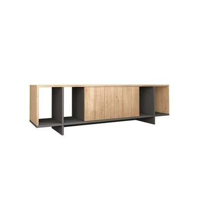 Zitano TV Stand Up To 65 Inches With Storage - Oak/Anthracite - 2 Years Warranty