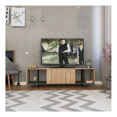 Zitano TV Stand Up To 65 Inches With Storage - Oak/Anthracite - 2 Years Warranty