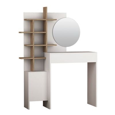 Mourah Mup Dressing Table With Storage - White/Oak - 2 Years Warranty