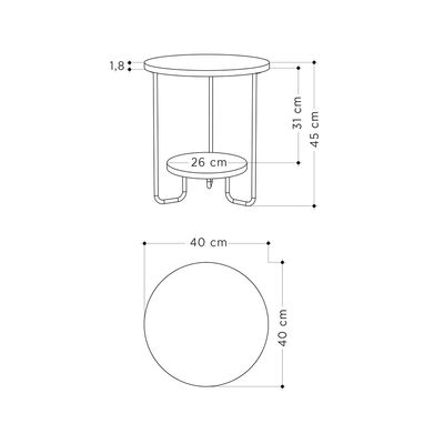 Mourah Corro Side Table - Dark Coffee - 2 Years Warranty