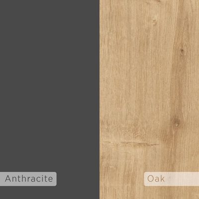 Norfolk Shoe Cabinet - 10 Pairs - Oak/Anthracite - 2 Years Warranty