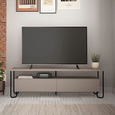 Cornea TV Stand Up To 60 Inches With Storage - Light Mocha - 2 Years Warranty