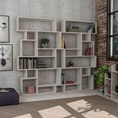 Mourah Karmato Bookcase - White - 2 Years Warranty