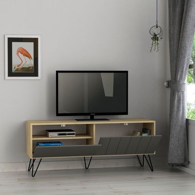 Picadilly TV Stand Up To 55 Inches With Storage - Oak/Anthracite - 2 Years Warranty