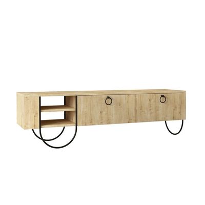 Mourah Norfolk Tv Stand Up To 60 Inches With Storage - Oak - 2 Years Warranty