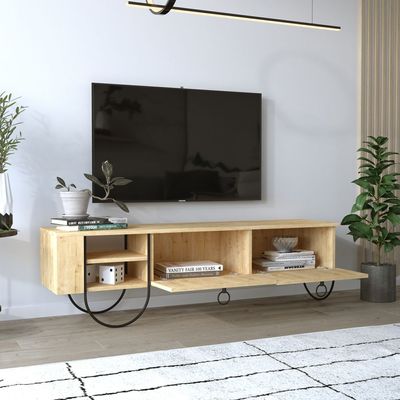 Mourah Norfolk Tv Stand Up To 60 Inches With Storage - Oak - 2 Years Warranty
