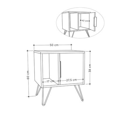 Mourah Glynn Nightstand - Oak/Oak - 2 Years Warranty