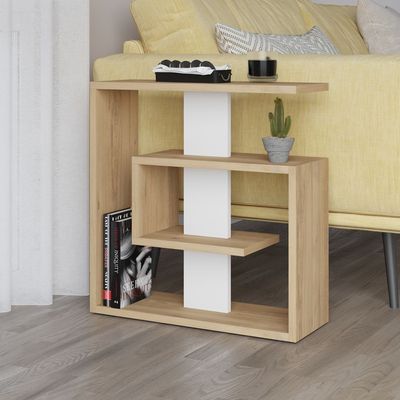 Saly End Table - Oak/White - 2 Years Warranty