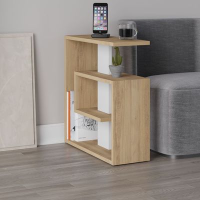 Saly End Table - Oak/White - 2 Years Warranty