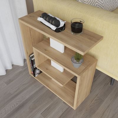 Saly End Table - Oak/White - 2 Years Warranty