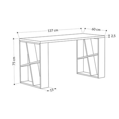 Honey Working Table With Storage - White/Oak  - 2 Years Warranty