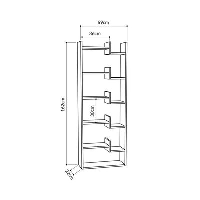 Oppa Bookcase - Anthracite/White - 2 Years Warranty