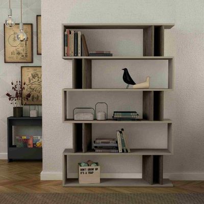 Partiro Bookcase - Light Mocha/Dark Coffee - 2 Years Warranty