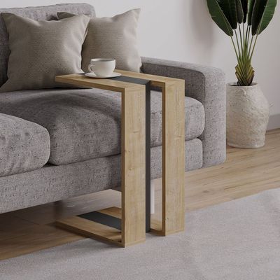 Muju C End Table - Oak/Anthracite/Oak - 2 Years Warranty