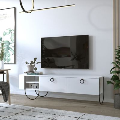 Mourah Norfolk Tv Stand Up To 60 Inches With Storage - White - 2 Years Warranty