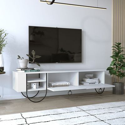 Mourah Norfolk Tv Stand Up To 60 Inches With Storage - White - 2 Years Warranty