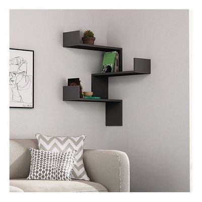 Mourah Luksa Corner Shelf - Anthracite - 2 Years Warranty