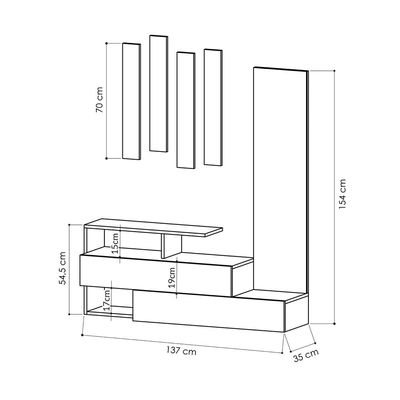 Mourah Ramda Hall Stand & Shoe Cabinet - 8 Pairs - Light Mocha/Anthracite - 2 Years Warranty