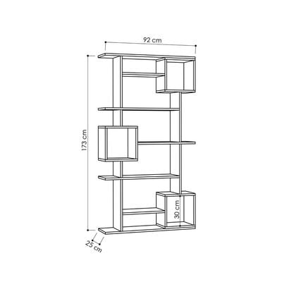 Mourah Soto Bookcase - Anthracite - 2 Years Warranty