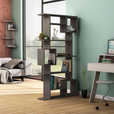 Mourah Soto Bookcase - Anthracite - 2 Years Warranty