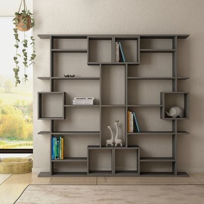 Mourah Soto Bookcase - Anthracite - 2 Years Warranty