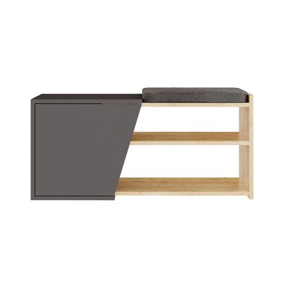 Fiona Bench & Shoe Cabinet - 8 pairs - Oak/Anthracite - 2 Years Warranty