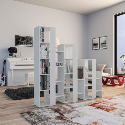 Mourah Lift Separator Bookcase - White - 2 Years Warranty