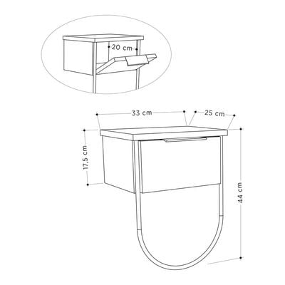 Mourah Norfolk Nightstand - Oak  - 2 Years Warranty