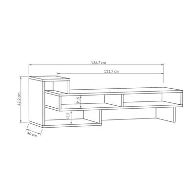 Mourah Tetra Tv Stand Up To 43 Inches With Storage - Oak - 2 Years Warranty