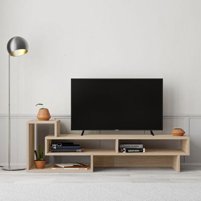Tetra TV Stand Up To 43 Inches With Storage - Oak - 2 Years Warranty