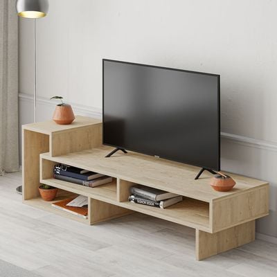 Mourah Tetra Tv Stand Up To 43 Inches With Storage - Oak - 2 Years Warranty