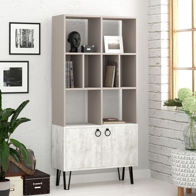 Mourah Bene Bookcase - Light Mocha/Ancient White - 2 Years Warranty