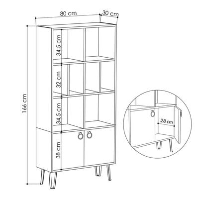 Bene Bookcase - Light Mocha/Ancient White - 2 Years Warranty