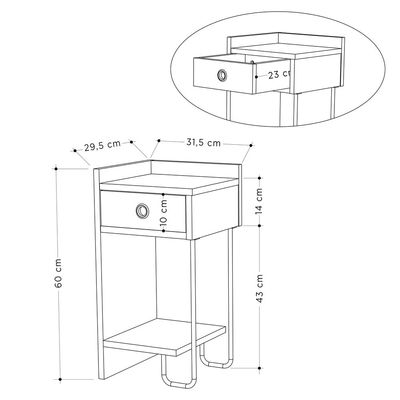 Sirius Nightstand Left Module - Light Mocha - 2 Years Warranty