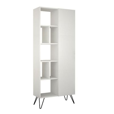 Mourah Jedda Bookcase - White/White - 2 Years Warranty