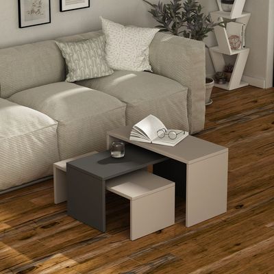 Kanta Coffee Table - Light Mocha/Anthracite/Light Mocha - 2 Years Warranty