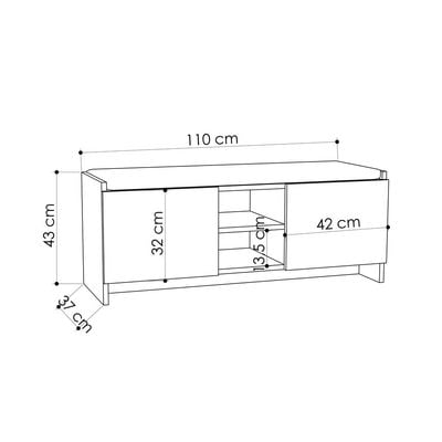 Mourah Zulla Bench & Shoe Cabinet - 8 Pairs - Hitit/Hitit - 2 Years Warranty