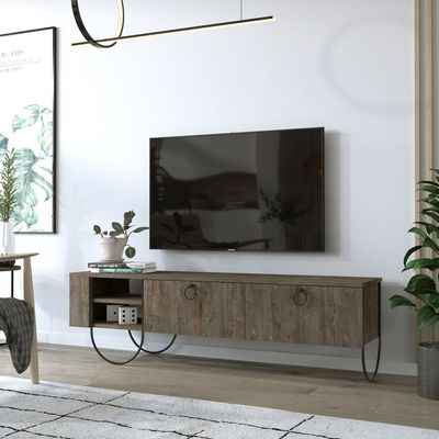 Mourah Norfolk Tv Stand Up To 60 Inches With Storage - Dark Coffee - 2 Years Warranty